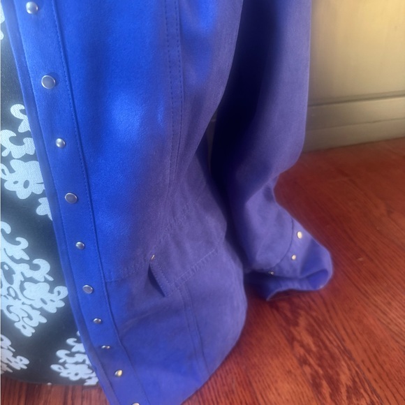 Womens cobalt blue microsuede blazer - Picture 6 of 7